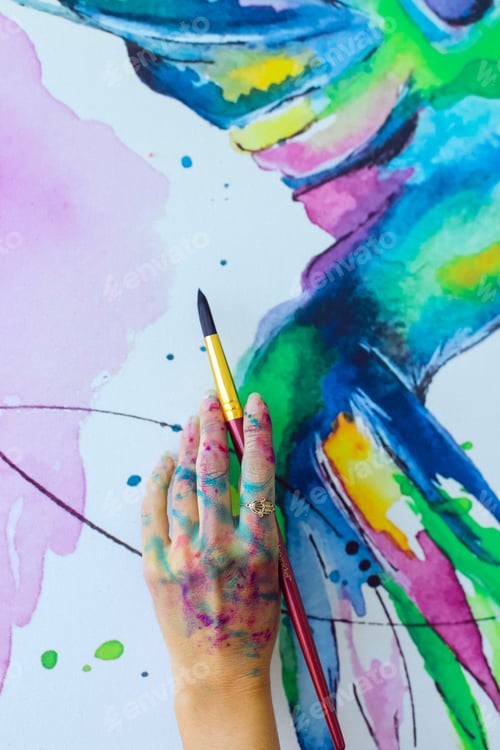 Preview: Creative Hand Painting with Bright Watercolor Artwork