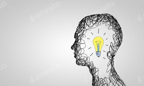 Preview: Black Drawn Silhouette Of Man On White Backdrop