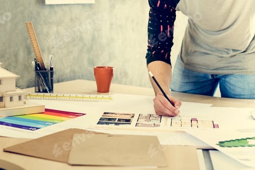 Preview: Design Studio Architect Creative Occupation Blueprint Concept