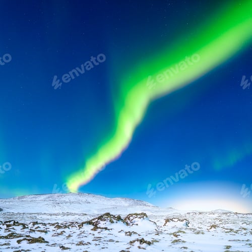 Preview: Aurora Borealis. Northern lights and starry skies. Nature. Scandinavian countries.