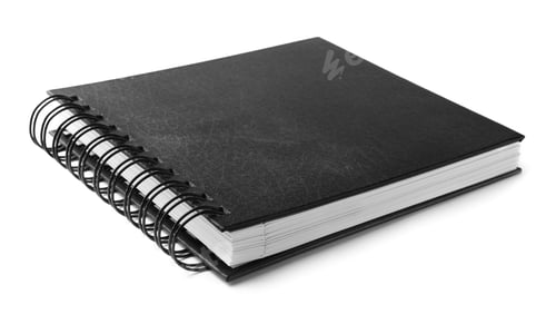 Preview: Stylish black spiral notebook isolated on white