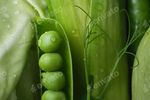 Preview: Close up Green vegetables, dark leafy food background.