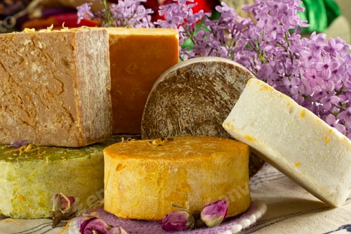 Preview: organic soaps in various colors
