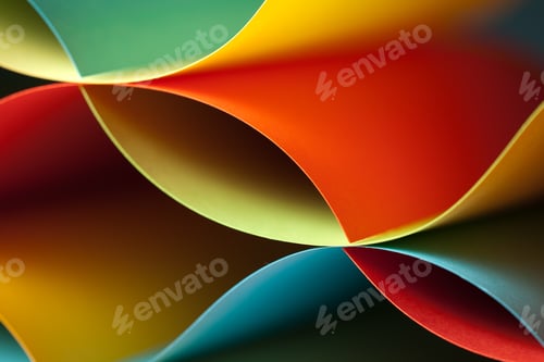 Preview: detail of waved colored paper structure