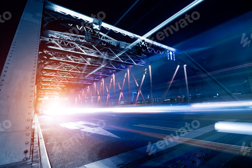 Preview: the light trails on the modern building