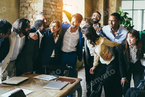 Preview: Multiracial business people having fun working inside office - Focus on african woman