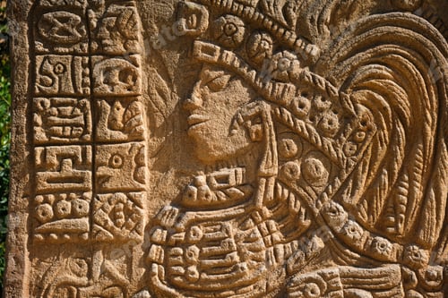 Preview: Replica of a stone engraving of Moctezuma