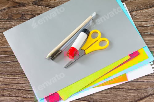 Preview: The child draws details Greeting card with birthday cake congratulation.