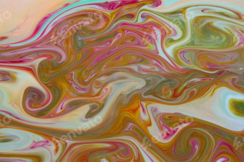 Preview: Fluid Art Background. Abstract Background With Paints On Liquid. Multicolored Pattern In Bright