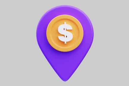 Map pointer with currency symbol