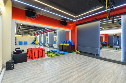Preview: interior of modern gym with sports equipment