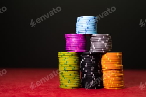 Preview: Gambling chips on a gaming table