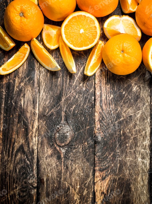 Preview: Fresh slices oranges .