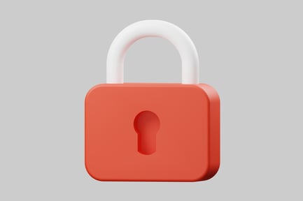 Preview: Red square lock with white shackle