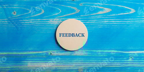 Preview: Word Feedback cut into a wooden cut circle