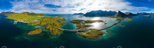 Preview: Fredvang Bridges Panorama Lofoten islands