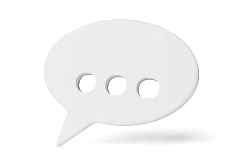 Preview: Speech bubble with ellipsis isolated on white. 3D rendering.