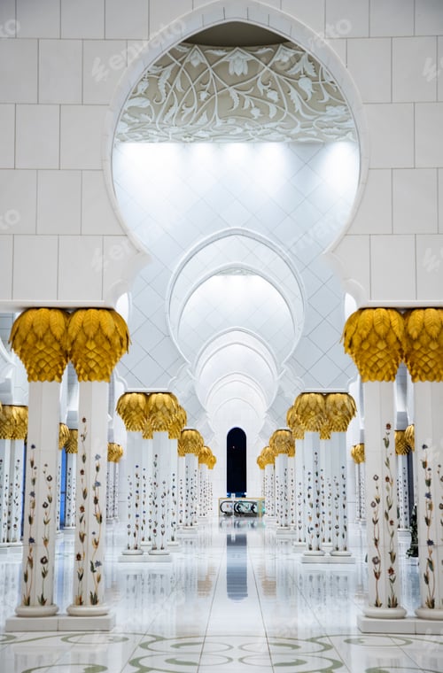 Preview: detail of Sheikh Zayed Grand Mosque in Abu Dhabi United Arab Emirates