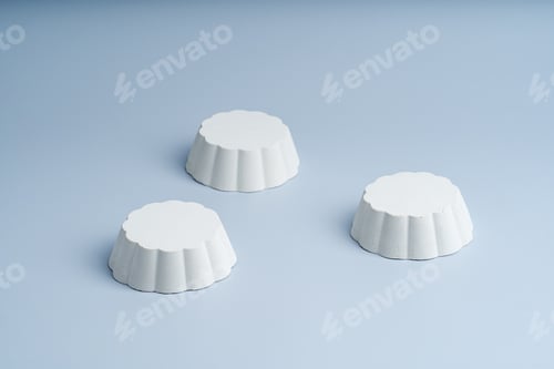 Preview: White concrete podiums presentation marketing product