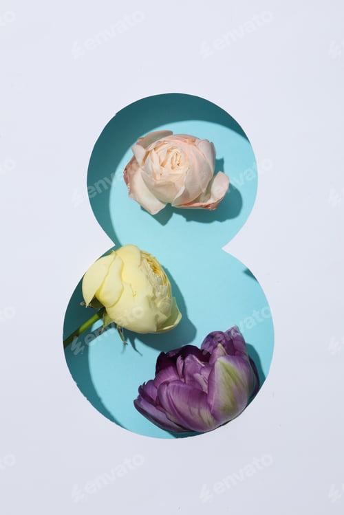 Preview: Concept of 8 march, Women day, top view