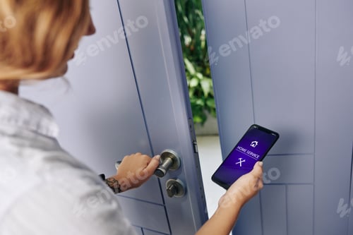Preview: Woman using home service application