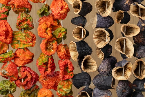 Preview: Chain of dried Turkish eggplants and bell peppers
