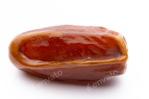 Preview: Dry dates isolated on white background. Top view. Flat lay pattern.