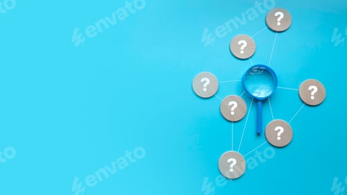 Preview: QnA or questions and answers concept.