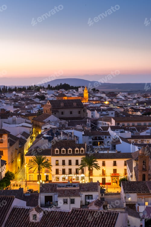 Preview: Antequera townscape at evening, Andalusia, Spain