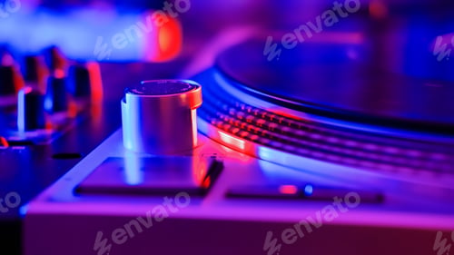 Preview: A working record player with neon illumination