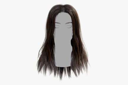 Preview: Female Hair Style with Brows & Lashes, Brown