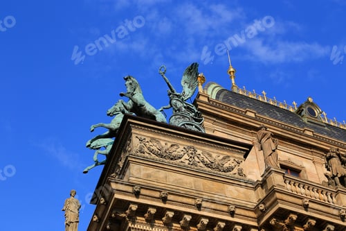 Preview: Detail of the of the national theater in Prague, Czech Republic