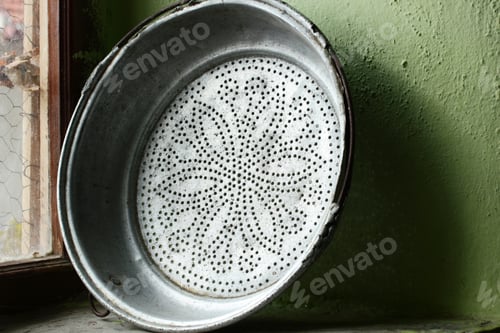 Preview: Old, antique, copper colander sieve