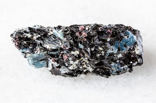 Preview: sample of rough kyanite in biotite rock on white