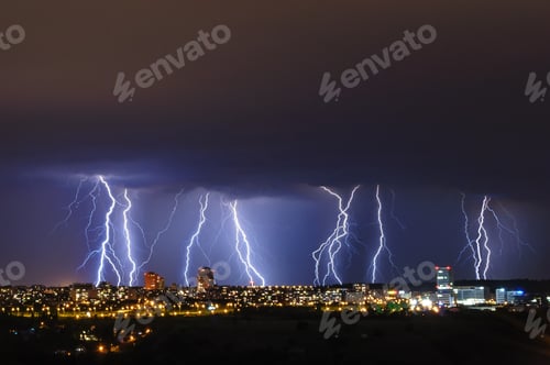 Preview: Lightning storm over Prague, Czech republic