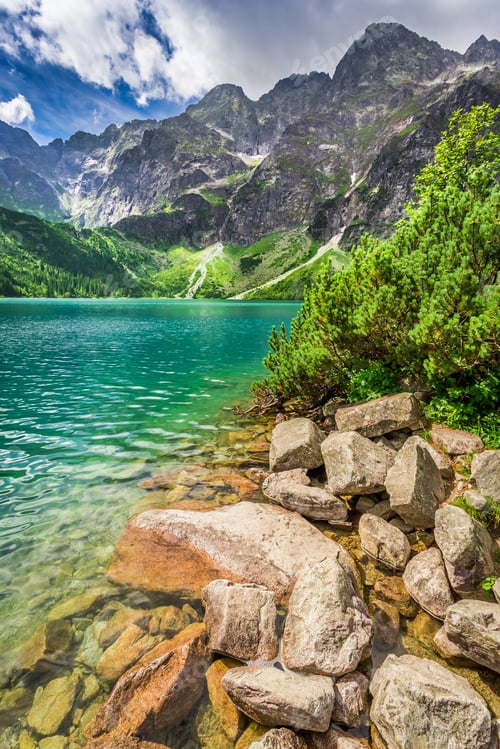 Preview: Lake in the mountains at sunrise