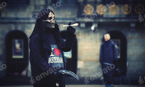 Preview: A man in a costume working in Amsterdam