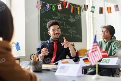 Preview: Teacher talking about holiday to students in class