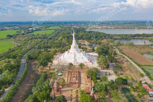 Preview: Temple in Thailand. Thai architecture building. Famous tourist attraction landmark.