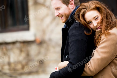 Preview: Young loving couple outdoor
