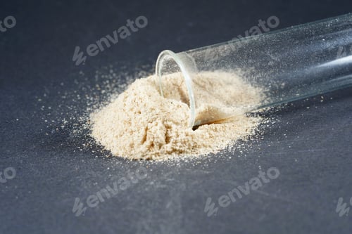 Preview: Closeup shot of chemical substance in powdered state in a test tube
