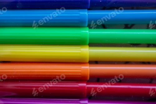 Preview: Closeup of multicolored felt-tip pens