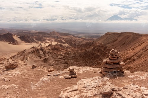 Preview: Picturesque landscape of rough rocky located in Atacama, Chile
