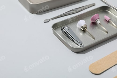 Preview: Concept of nail art, tools for pedicure and manicure