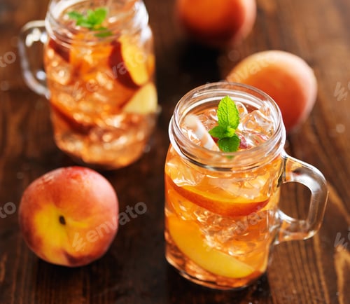 Preview: peach tea in a glass jar