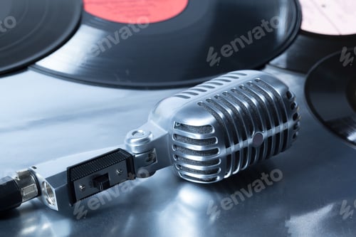 Preview: microphone and segment of vinyl record