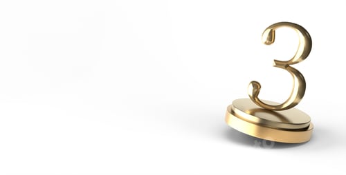 Preview: 3D rendering of a golden third place prize