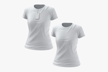 Preview: Fitted Female Crew Neck Tee with Tag