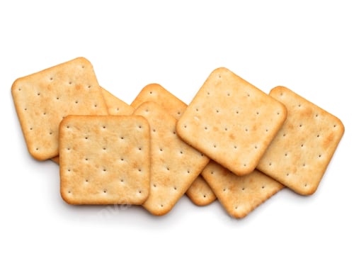Preview: Dry cracker cookies isolated on white background cutout