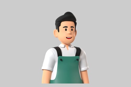 Preview: Cartoon Man with Green Apron